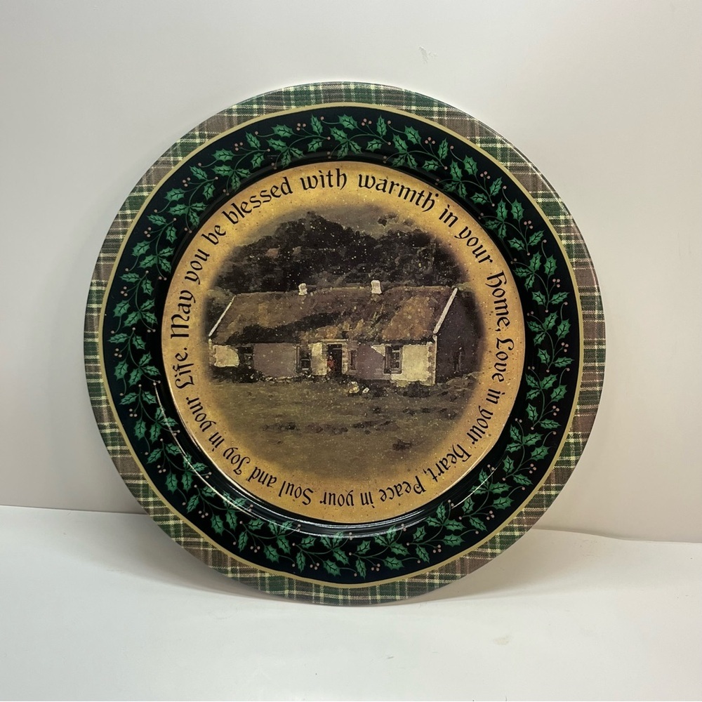 bless your home‎ holly plaid rim green black country 12 inch